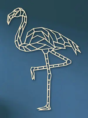 Geometrische houten Flamingo