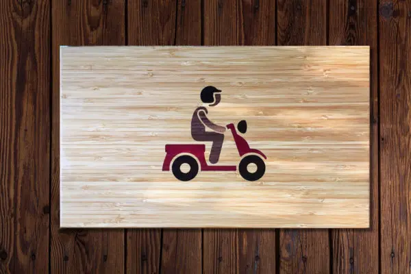 Snijplank houtinleg scooter