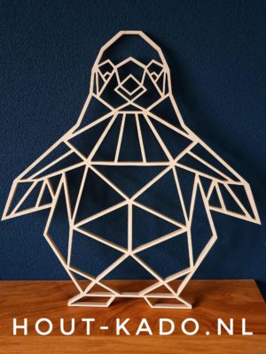 Geometrische houten pinguin