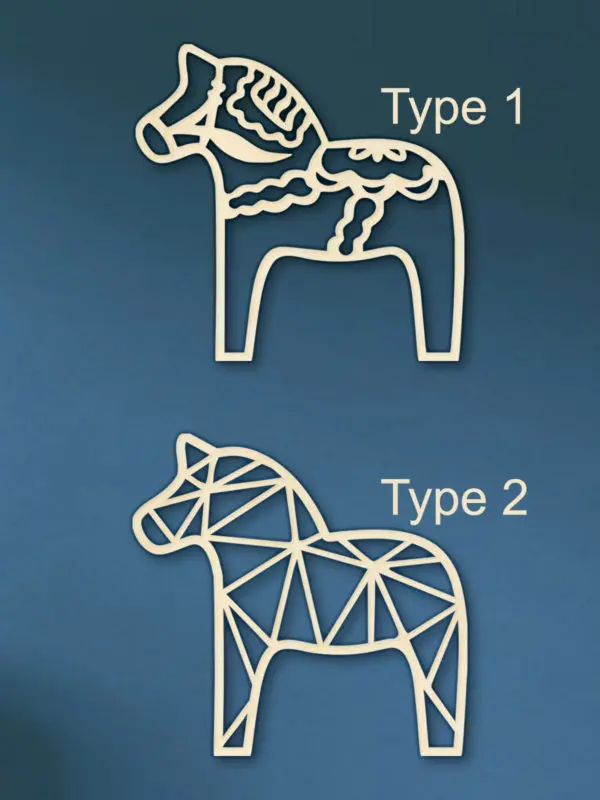 Geometrische houten Dala paarden