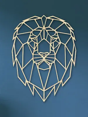 Geometrische houten Leeuw