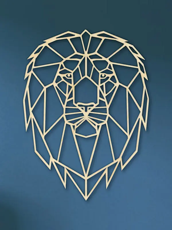 Geometrische houten Leeuw