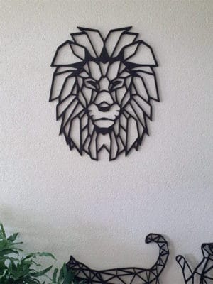 Geometrische leeuw muur