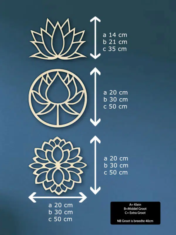 Geometrische lotus blomen hout muur maten