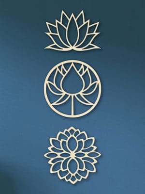 Geometrische houten Lotus set