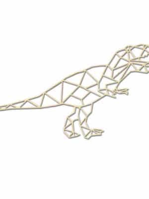 Geometrische Dino Hout Muur T-Rex