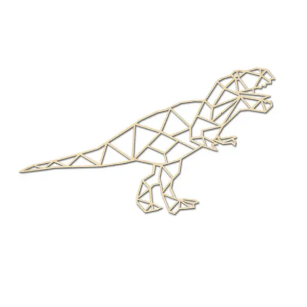 Geometrische Dino Hout Muur T-Rex