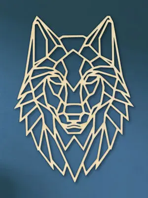 Geometrische Wolf muur hout