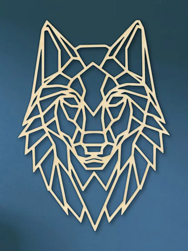 Geometrische Wolf muur hout
