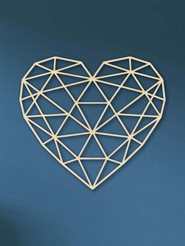 Geometrische hart hout muur