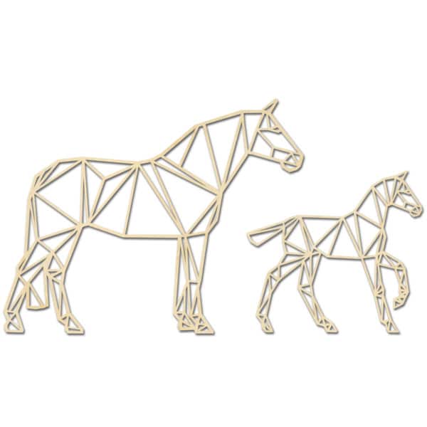 Geometrische paarden veulen hout