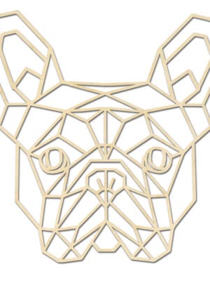 Franse bulldog hoofd hout