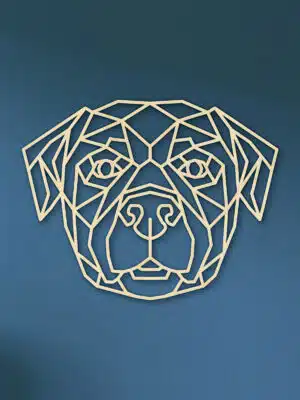 Geometrische houten Rottweiler