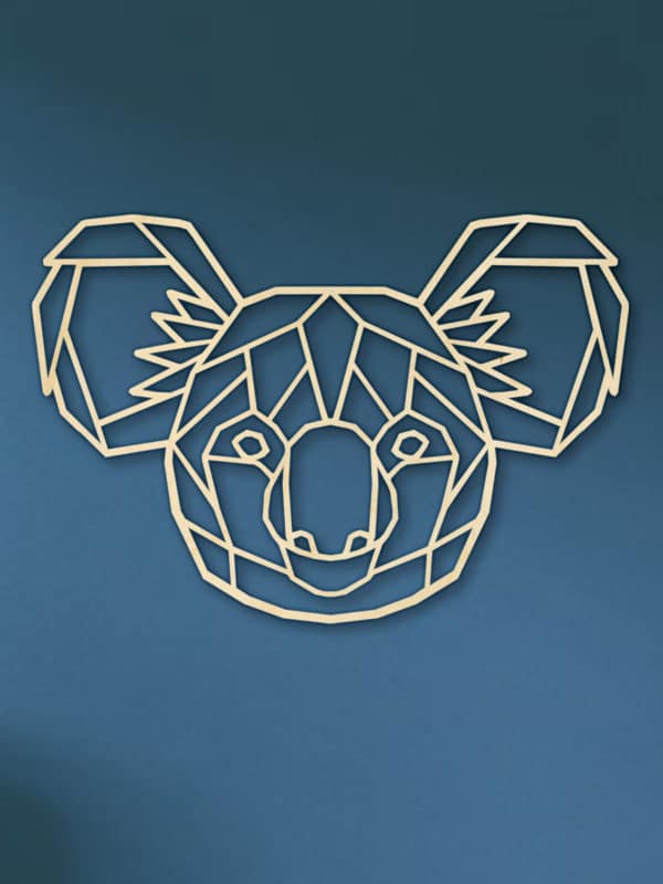 Geometrische houten koala