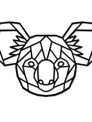 Geometrische houten koala