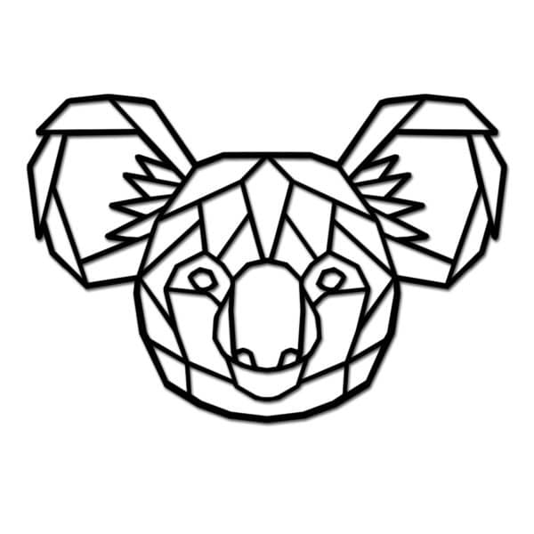 Geometrische houten koala