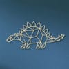 Geometrische Dino Hout Muur Stegosaurus