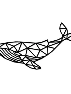 Geometrische houten walvis