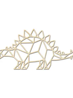 Geometrische Dino Hout Muur Stegosaurus