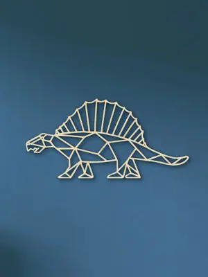 Geometrische Dino Hout Muur Dimetron