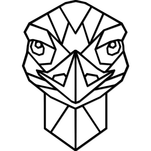 Geometrische Struisvogel van hout