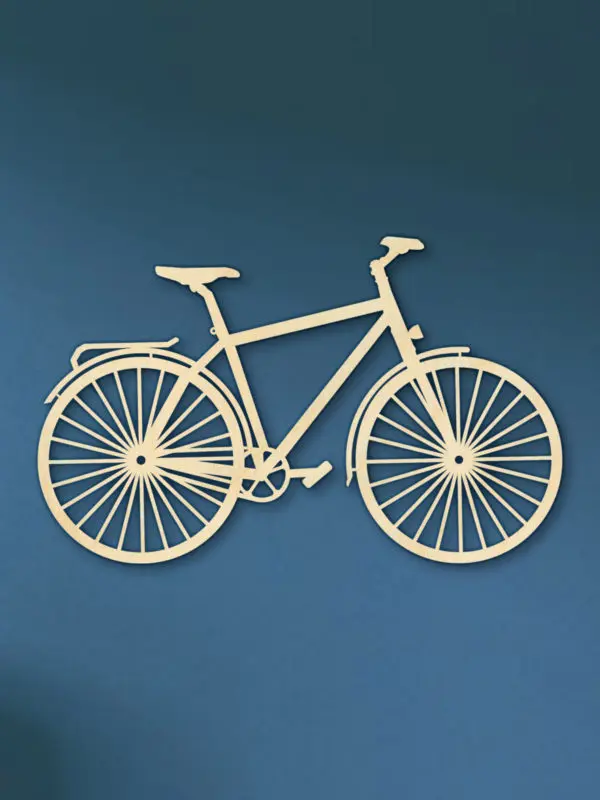 Geometrische fiets hout muur