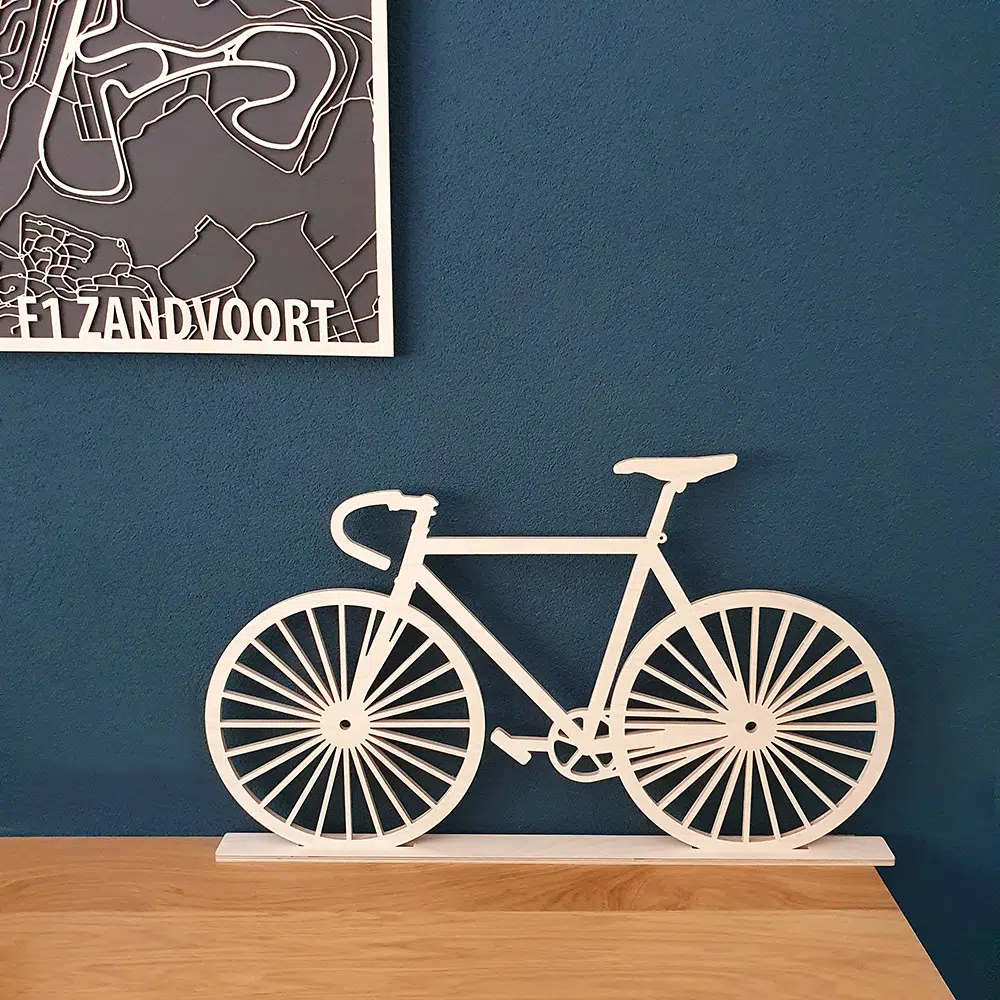 Geometrische houten fiets