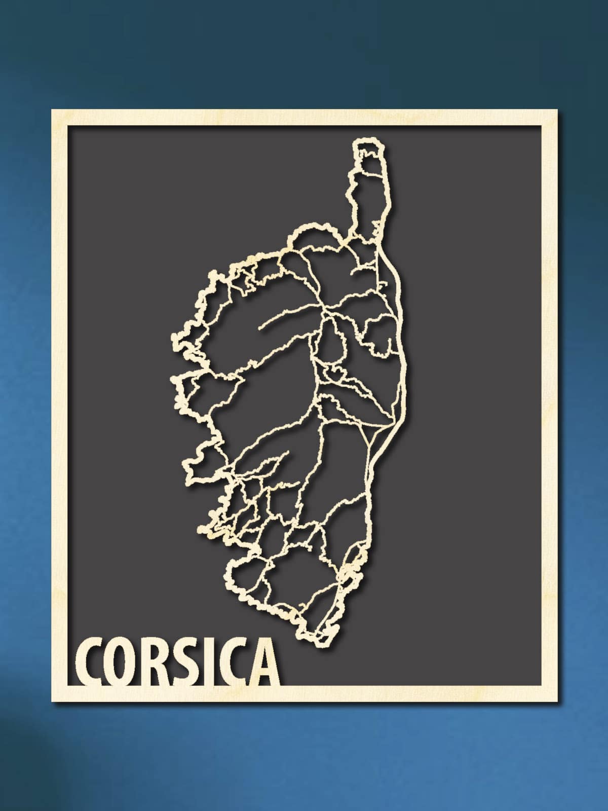 Illustreren Bemiddelaar Bloemlezing Citymap eiland Corsica Kopen? Hout-Kado.nl