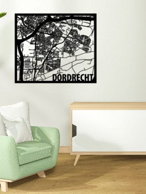 Citymap Dordrecht zwart