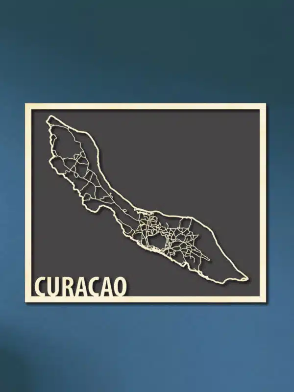 Houten Citymap Curacao