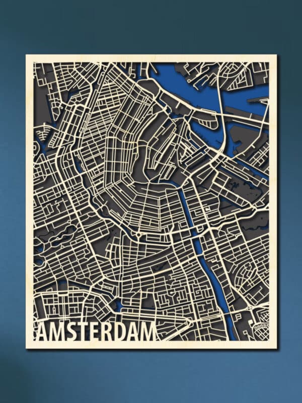 Citymap Amsterdam met Water
