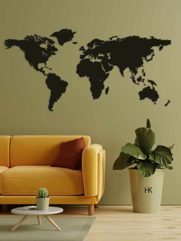 Houten Wanddecoratie Wereldkaart