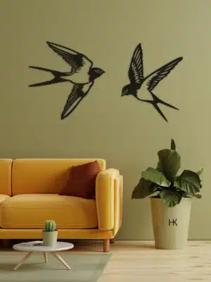Houten Wanddecoratie Zwaluwen