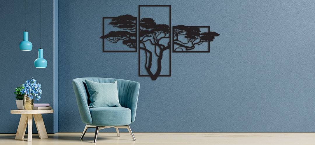 Houten Boom Acacia wanddecoratiie